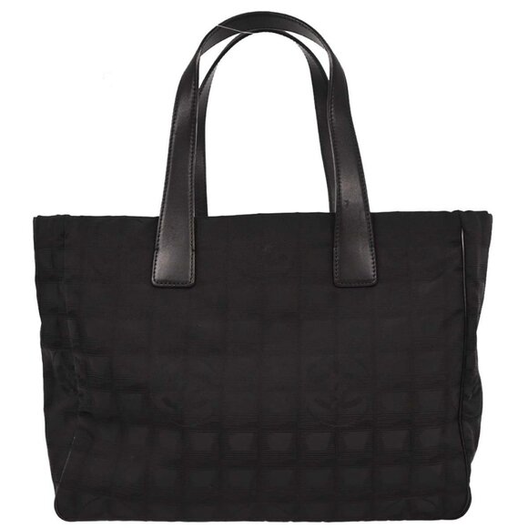 Chanel Black Jacquard Nylon Travel Line Tote Handbag 177509 - Picture 1 of 9